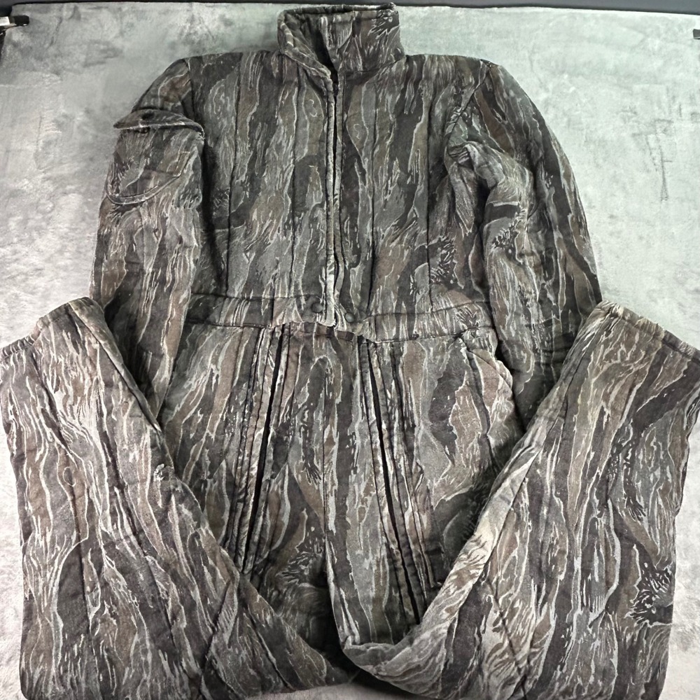 Vintage Ideal Tiger Stripe Camo Coveralls Mens Large Quilted Insulated USA Made